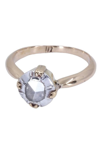 Bague 51 SOLITAIRE ANCIEN DIAMANT 0.10CT 58 Facettes 076561