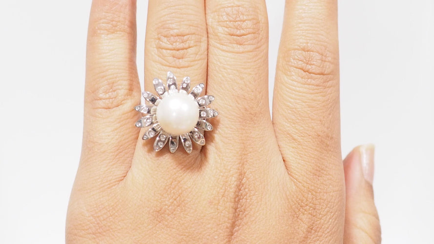 Bague 54 MAUBOUSSIN - Bague Au café des 2 amours Perle Diamants 58 Facettes 32311