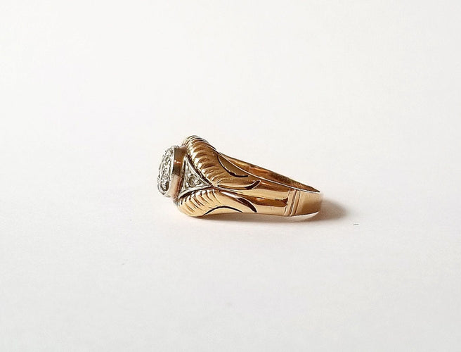 Bague 54 Bague Or Jaune et diamants 58 Facettes