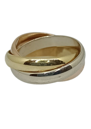 Bague 51 Cartier - Alliance Trinity 3 Ors 58 Facettes
