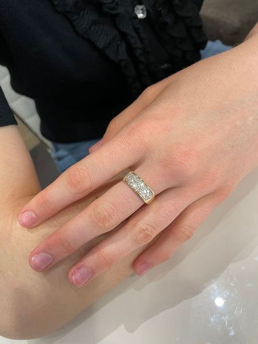 Bague BAGUE MODERNE PAVAGE DIAMANTS 58 Facettes 050041