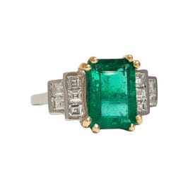 Bague 53 Bague Emeraude Colombie Diamants 58 Facettes 1-1211/2