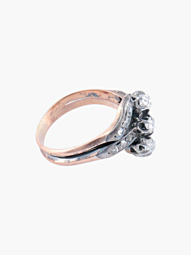 Bague BAGUE STYLE NAPOLEON III OR ROSE ET DIAMANTS 58 Facettes