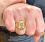 Bague 61 Chevalière Dollars en or jaune 18 carats 58 Facettes