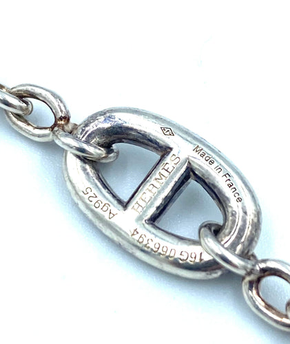 Collier HERMÈS. Sautoir Farandole argent 120cm 58 Facettes