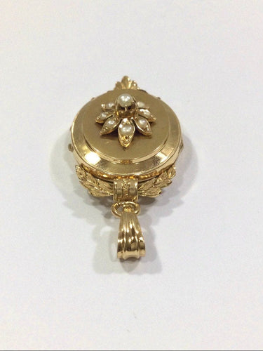 Pendentif Savard - Médaillon Photo Or Et Perles Napoléon III 58 Facettes 949564