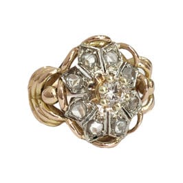 Bague 50 Bague rétro or jaune diamants 58 Facettes 1-1130/9