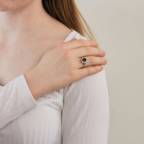 Bague 57 Bague Marguerite Saphir Diamants 58 Facettes 230434