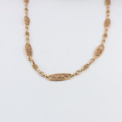 Collier Sautoir Art Nouveau en Or Filigrané 58 Facettes