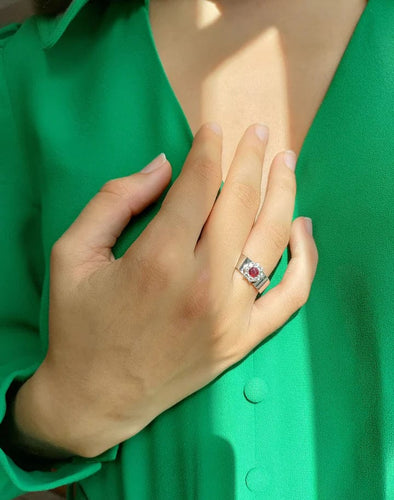 Bague 51 BUCHERER - Bague Marguerite Rubis 58 Facettes 488