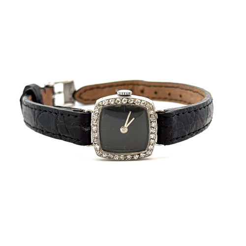 Montre Montre ancienne classique boîtier or et entourage diamants 58 Facettes