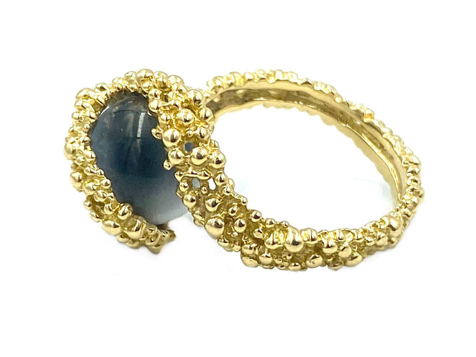 Bague 53 GILBERT ALBERT. Bague or jaune et billes interchangeables 58 Facettes