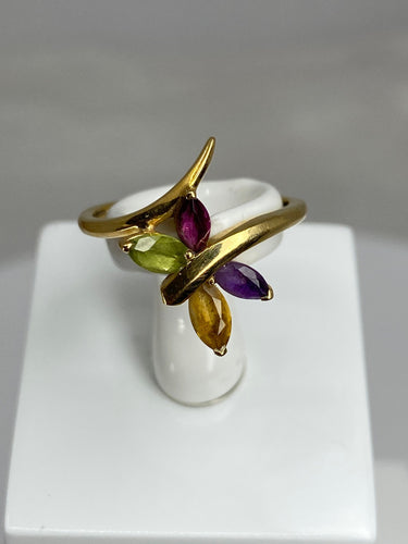 Bague Bague papillon en or jaune & pierres fines 58 Facettes