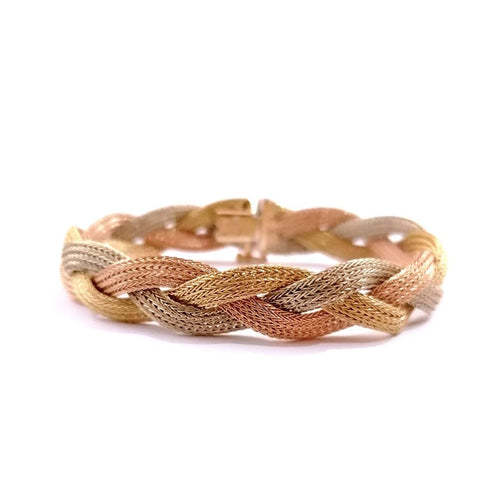 Bracelet Bracelet Vintage Tressé trois ors 58 Facettes 3595