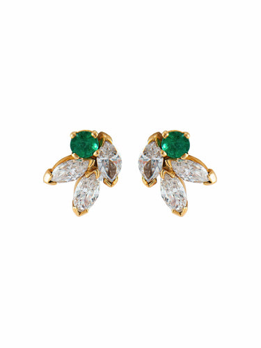 Boucles d'oreilles Boucles d’oreilles émeraudes et diamants 58 Facettes 52