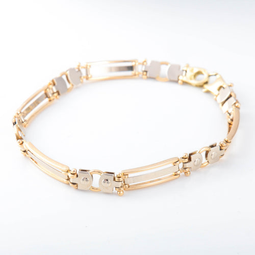 Bracelet Bracelet or blanc et jaune maille moderne 58 Facettes 2651