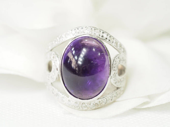Bague 59 Bague Améthyste Diamants 58 Facettes 28814
