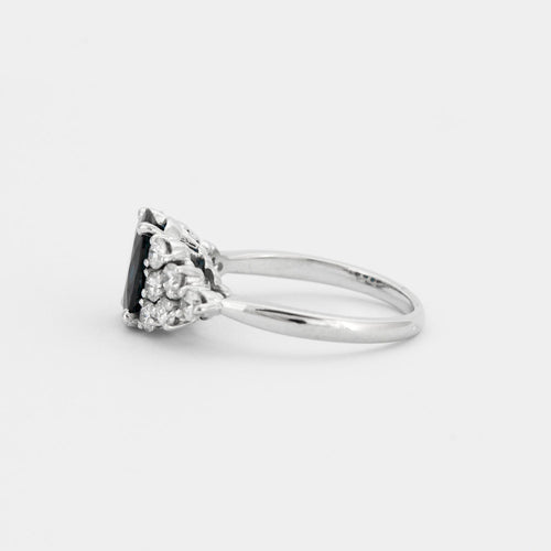 Bague 49 Bague Saphir épaulé Diamants 58 Facettes