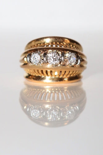 Bague Bague Rétro Trilogie de Diamants 58 Facettes 510