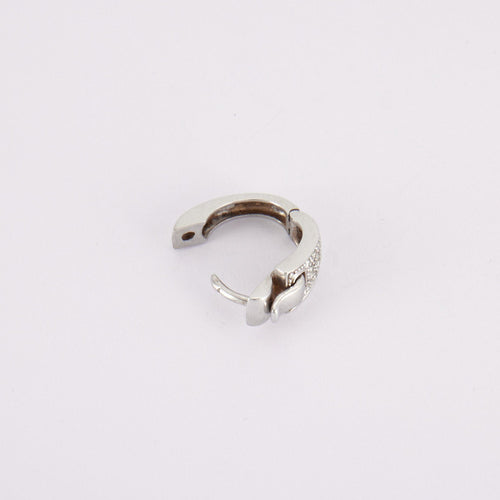Boucles d'oreilles GUY LAROCHE - créoles en or gris, diamants 58 Facettes