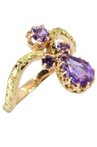 Bague BAGUE ANCIENNE AMÉTHYSTES 58 Facettes 050151
