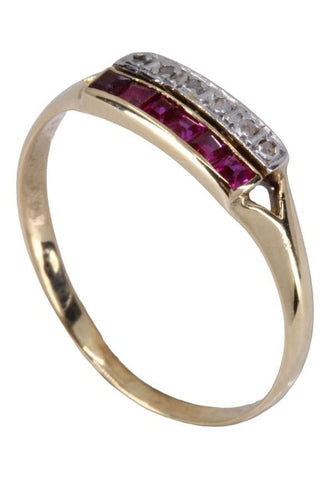 Bague 54 BAGUE RUBIS ET DIAMANTS 58 Facettes 077801