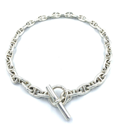 Collier HERMÈS. Collier chaîne d’ancre argent moyen modele 58 Facettes