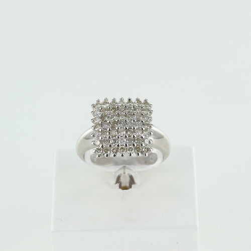 Bague Bague pavage diamants en or blanc 58 Facettes