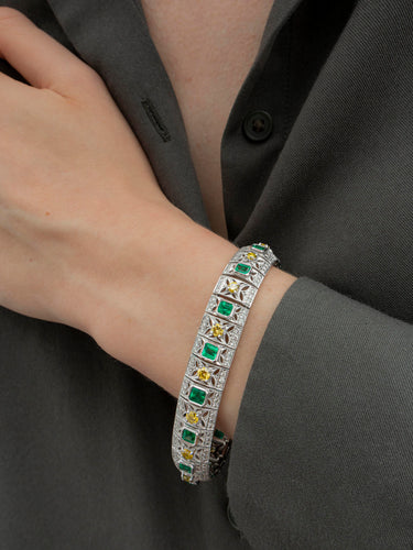 Bracelet Bracelet Émeraudes et Diamants 58 Facettes 861