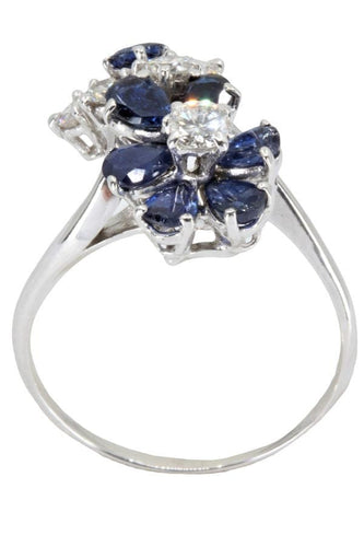 Bague BAGUE TOI ET MOI FLEURS SAPHIRS ET DIAMANTS 58 Facettes 051111