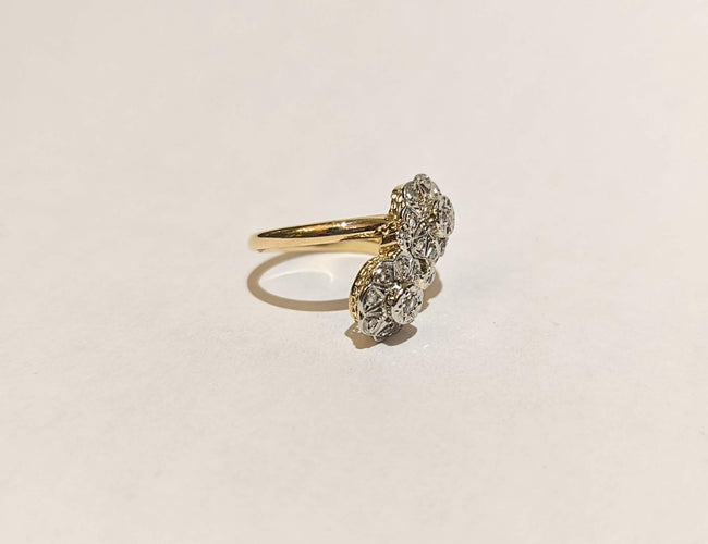 Bague Bague fleurs toi & moi Art Nouveau 58 Facettes
