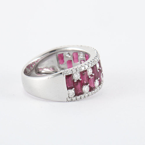 Bague 54 Bague Damier Rubis 58 Facettes 2.105