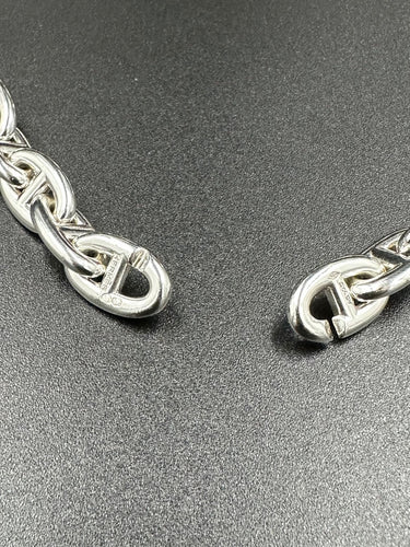 Bracelet HERMÈS. Collection «Chaîne d’Ancre », rare collier en chute argent 925/00 58 Facettes