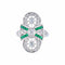Bague 50 Bague Marquise Emeraude Diamants 58 Facettes