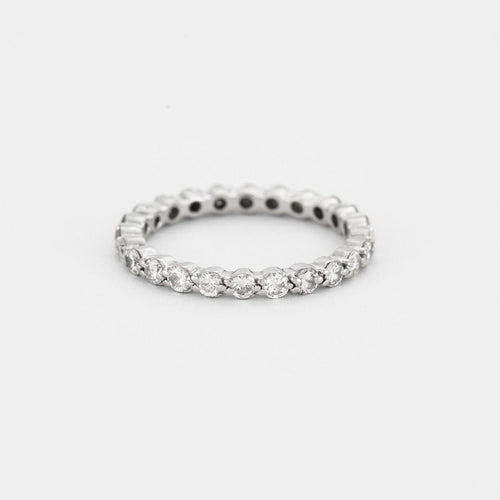 Bague 52 Alliance américaine Or blanc Diamants 0.80ct 58 Facettes 240032