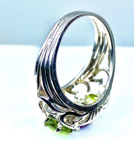 Bague 58 Bague péridots et améthyste 58 Facettes AB247