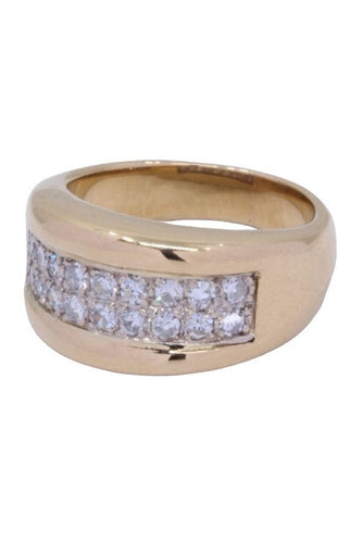 Bague 56 Bague Or jaune pavage Diamants 58 Facettes 077581