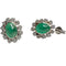 Boucles d'oreilles Boucles d'oreilles rosace en platine style Art Déco avec diamants et émeraude 58 Facettes Q13B