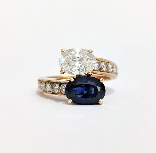 Bague 47 Bague toi et moi saphir et diamants 58 Facettes 1-701/1