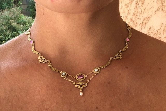 Collier Collier draperie, vers 1900 58 Facettes