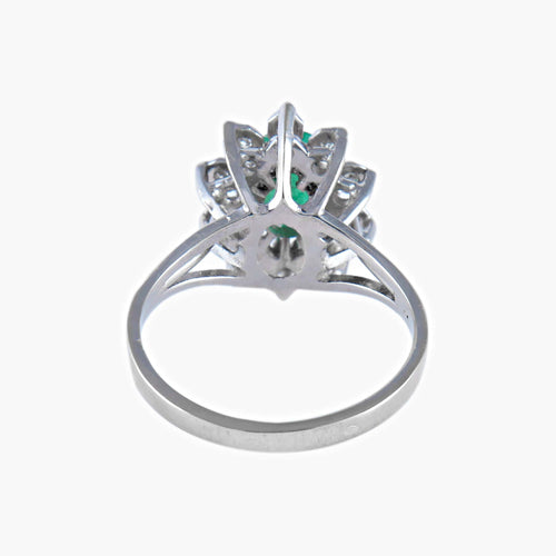 Bague Bague Marguerite Emeraude Diamants 58 Facettes