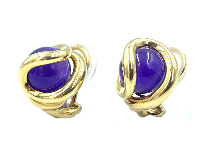 Boucles d'oreilles GILBERT ALBERT. Paire de boucles d’oreilles or jaune 58 Facettes