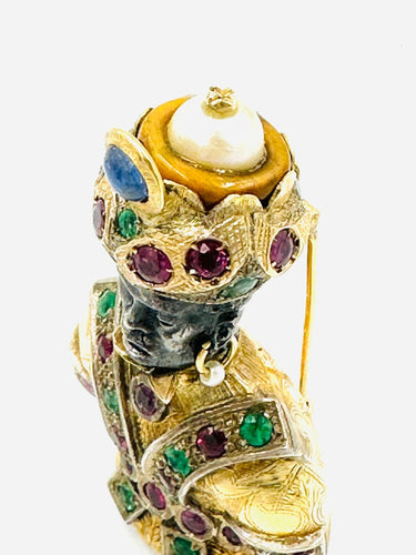 Broche Broche « Maure » Rubis Emeraudes Saphirs Diamants Perle 58 Facettes