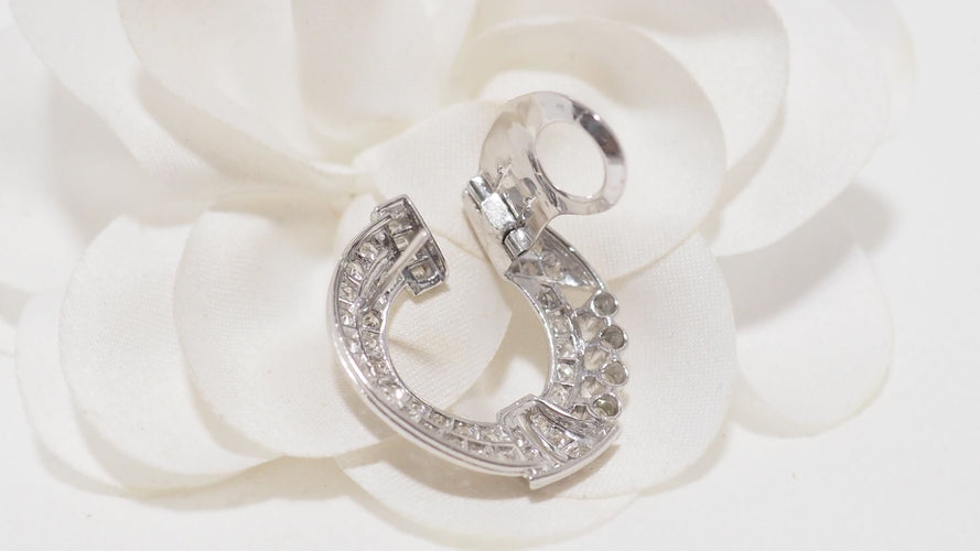 Boucles d'oreilles Boucles d'oreilles or blanc et diamants 58 Facettes 32307 O