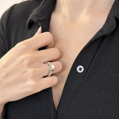 Bague Solitaire  or gris Diamants 1,40 Cts 58 Facettes