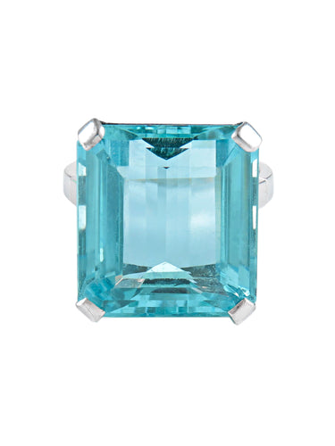 Bague 54.5 Bague Aigue-marine 58 Facettes