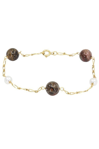 Bracelet BRACELET JASPE ET PERLES 58 Facettes 041361