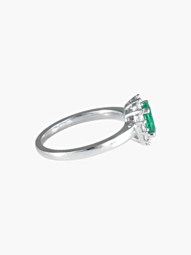 Bague 52 Bague Marguerite Emeraude et diamants 58 Facettes