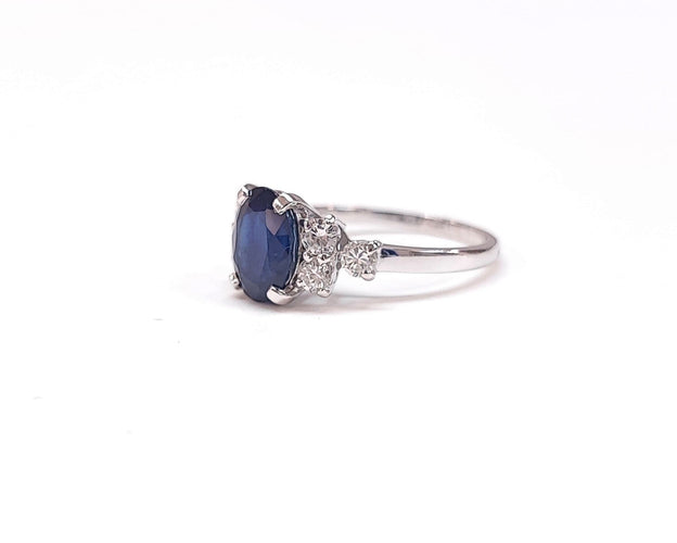 Bague 54 Bague saphir et or blanc 58 Facettes Bag.Epl.Sap.FA24