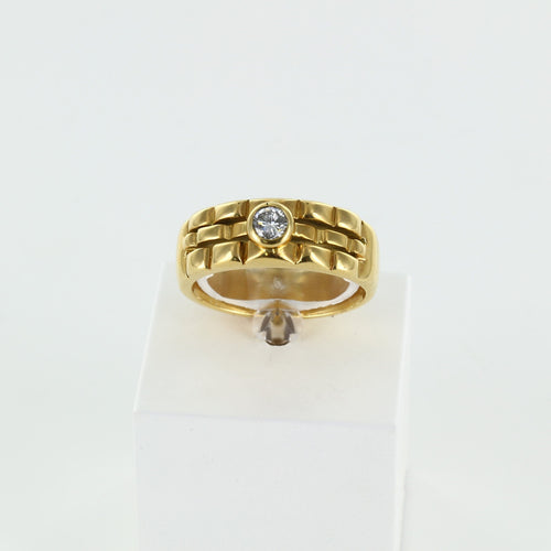 Bague 61 Bague mixte en or jaune et diamant 58 Facettes
